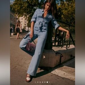 Sezane denim Bob Jumpsuit